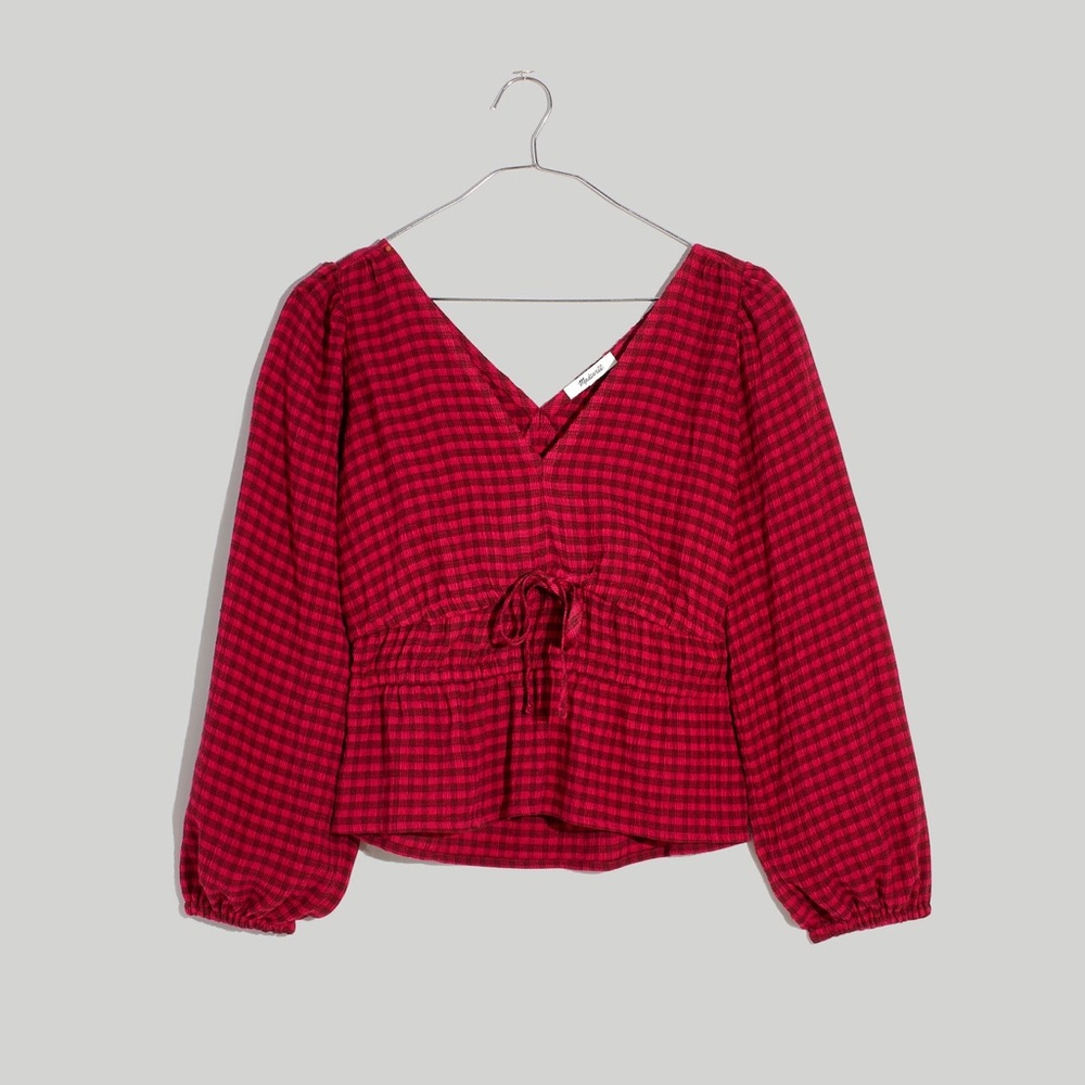 Madewell‎ Red Checkered Women's Top size xxs